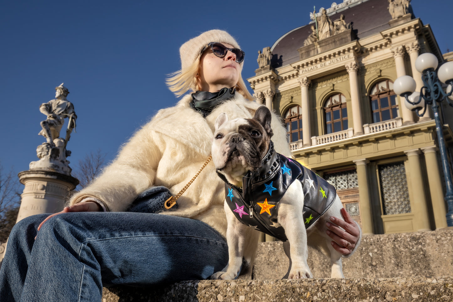 Dog Jacket - Black Vegan Leather
