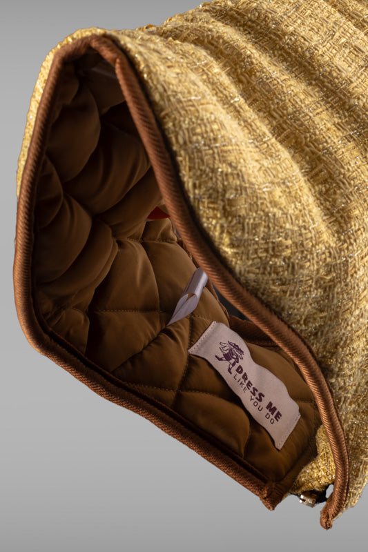Dog Jacket - Gold Padded Tweed
